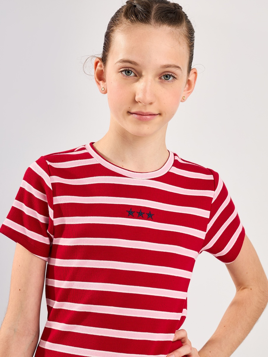Striped Ribbed T-Shirt