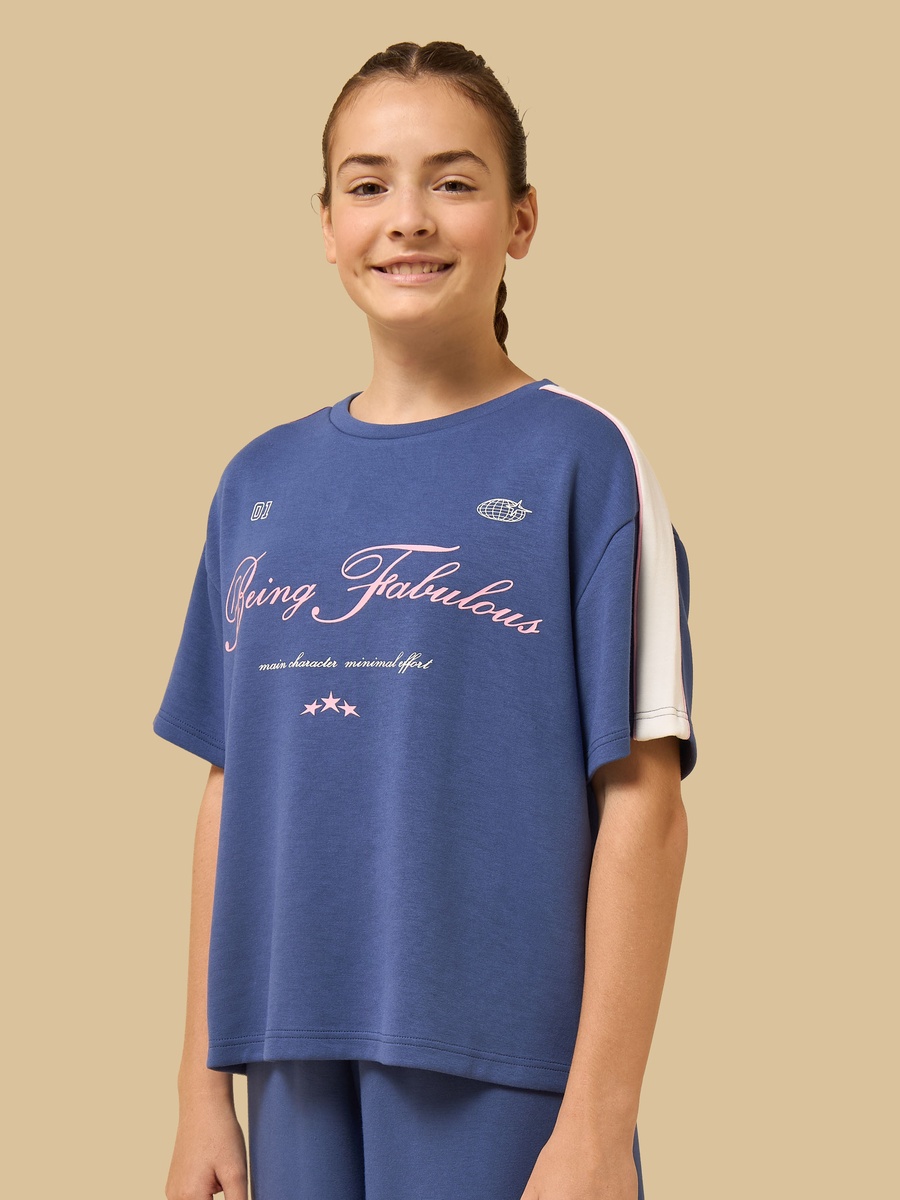 Slogan Print Modal Boxy T-Shirt