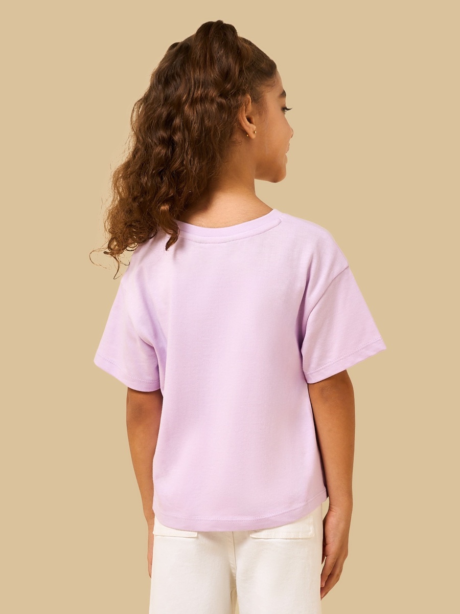 Bear Print Cotton Boxy T-Shirt