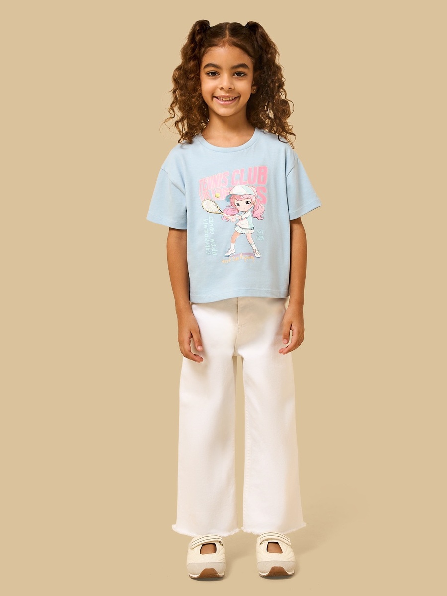 Graphic Print Cotton Boxy T-Shirt