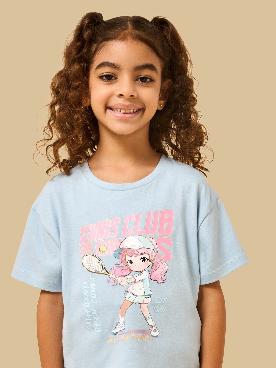 Graphic Print Cotton Boxy T-Shirt