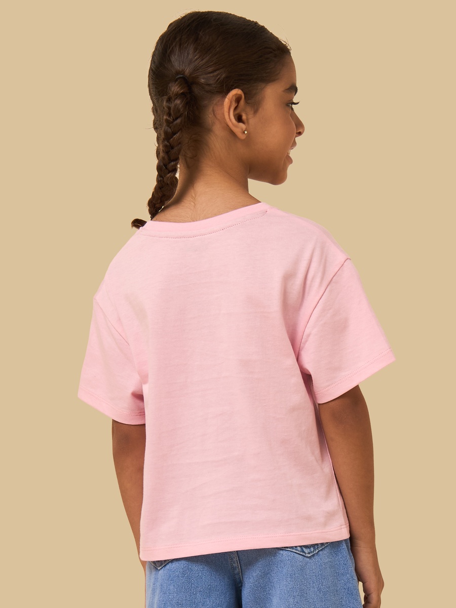 Bear Print Cotton Boxy T-Shirt