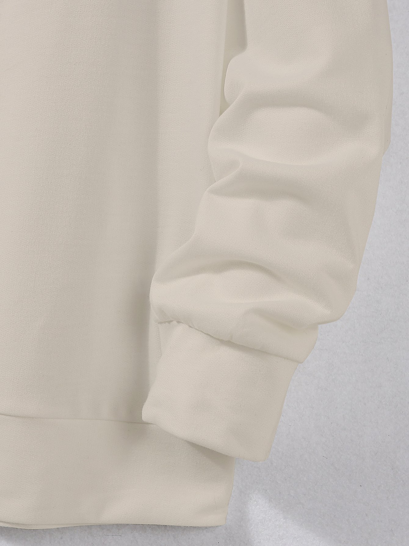 Kids Plain Beige Round Neck Sweatshirt