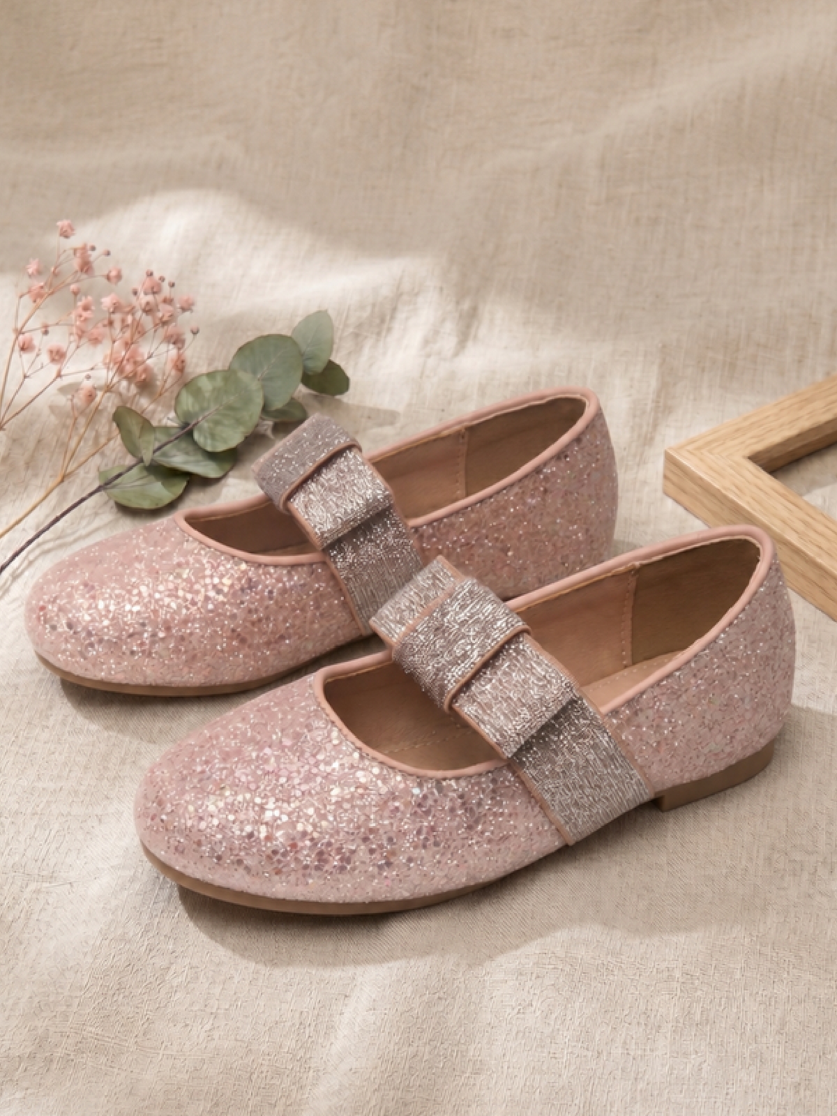 Pink Glitter Mary Jane Flats