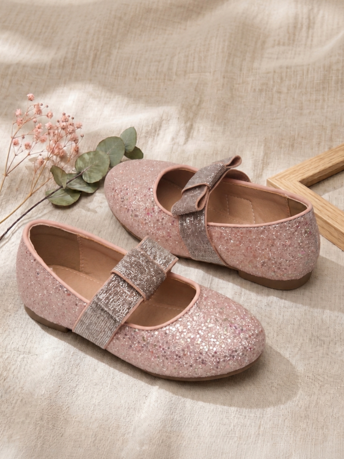 Pink Glitter Mary Jane Flats