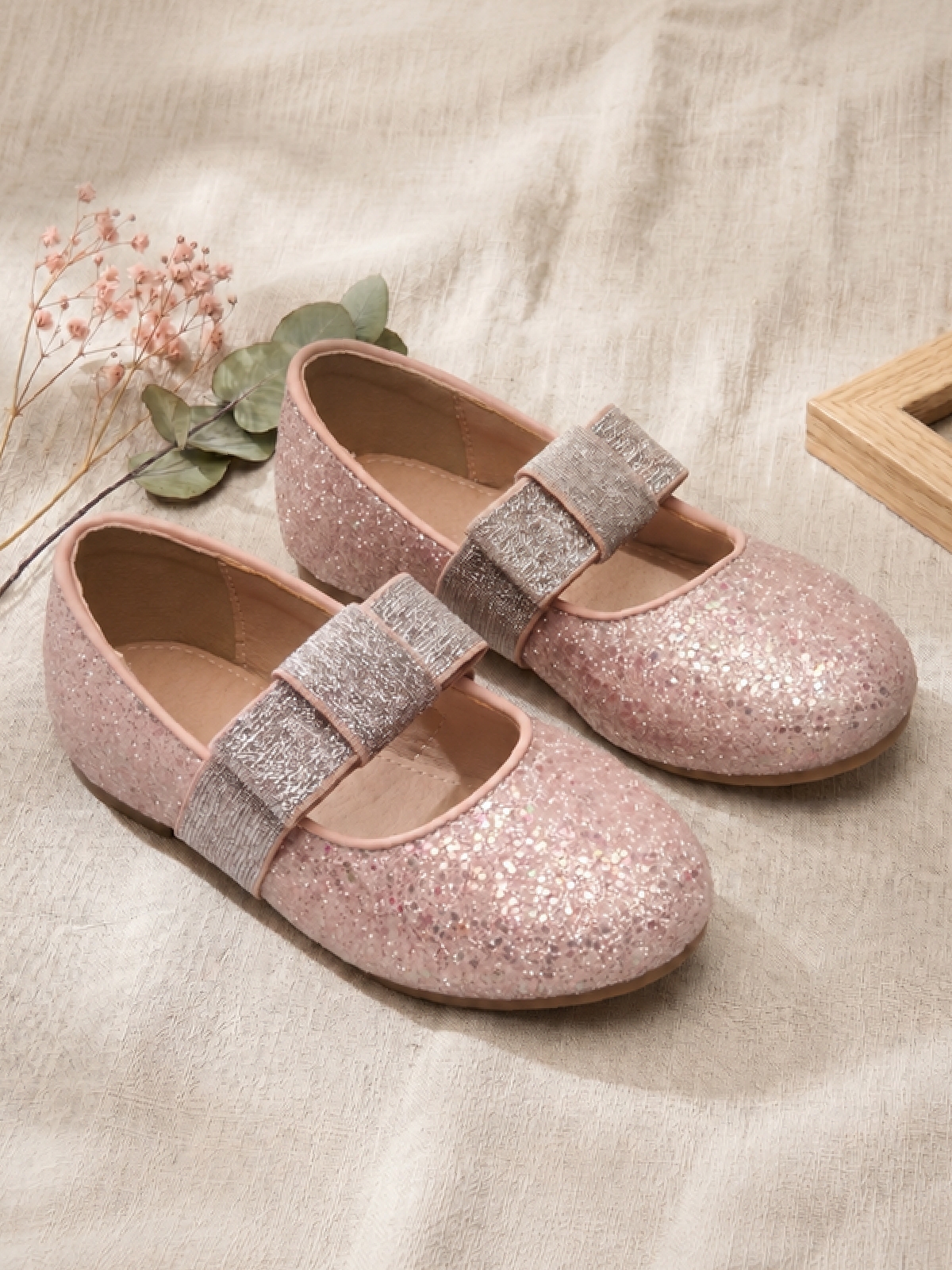 Pink Glitter Mary Jane Flats