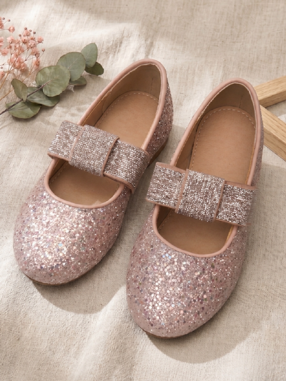 Pink Glitter Mary Jane Flats