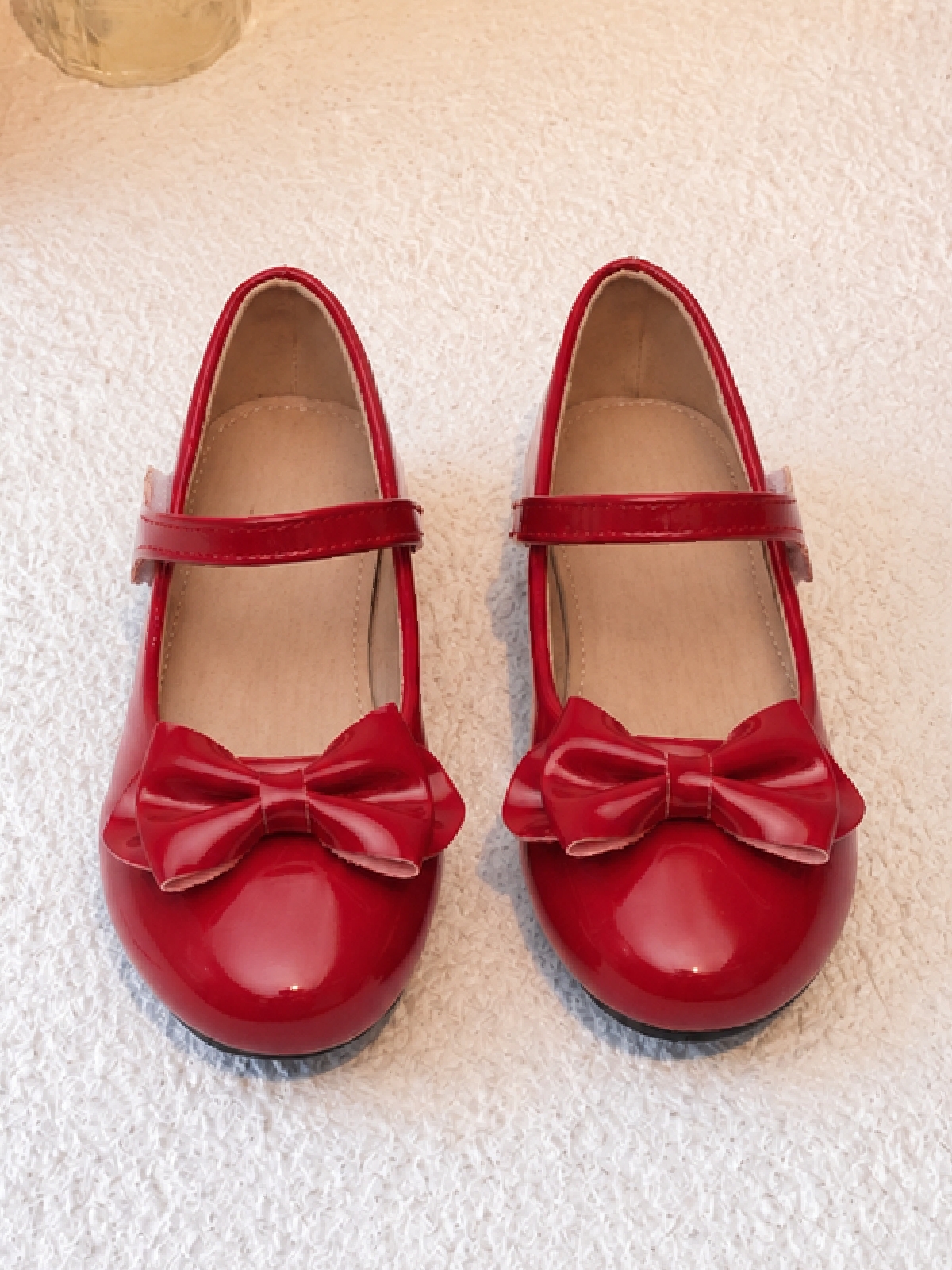 Girls Red Patent Bow Mary Jane Flats