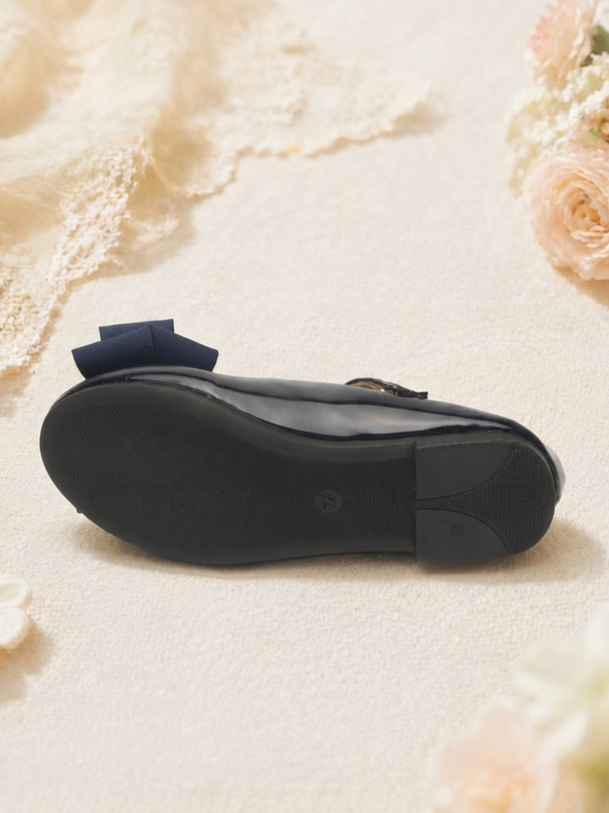 Girls Black Bow Mary Jane Flats
