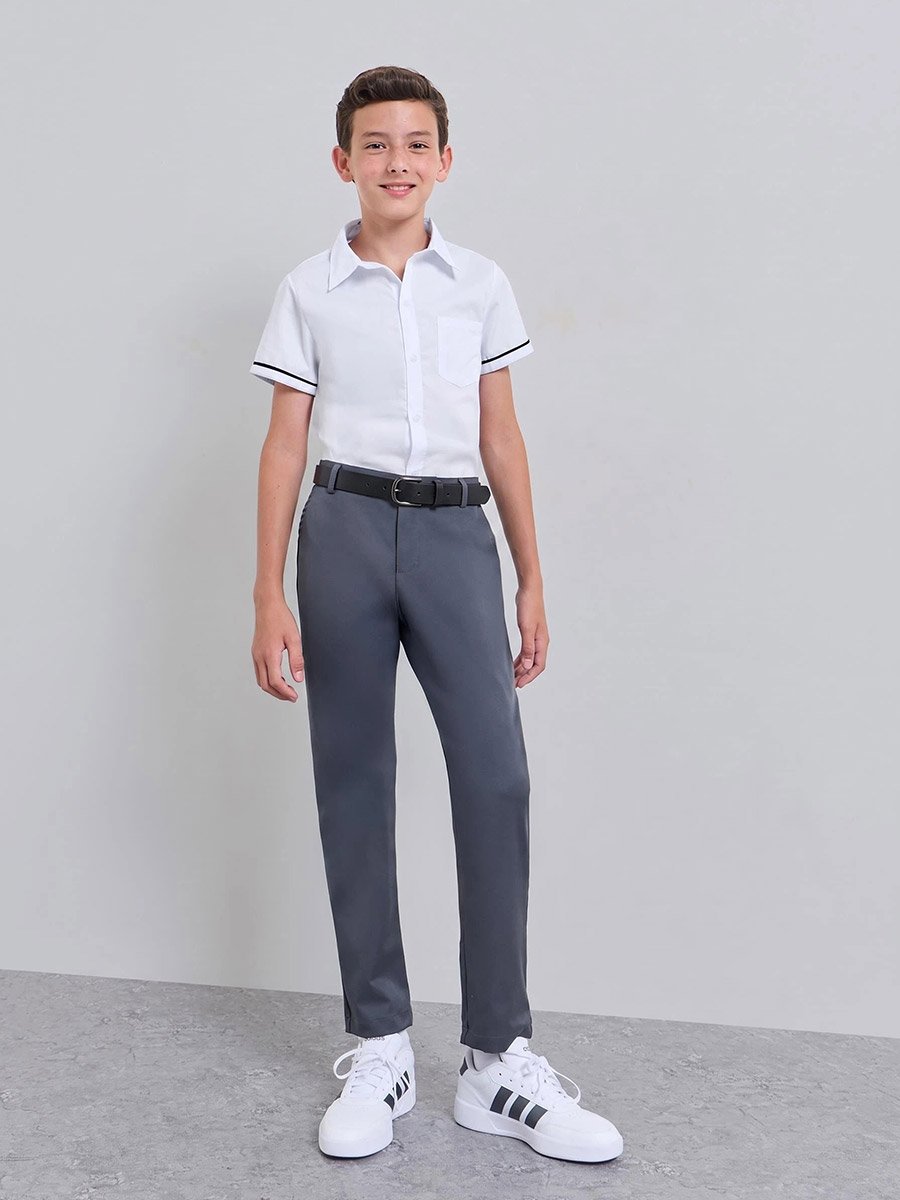 Teen Boys Short Sleeve Shirt with Piping Detail