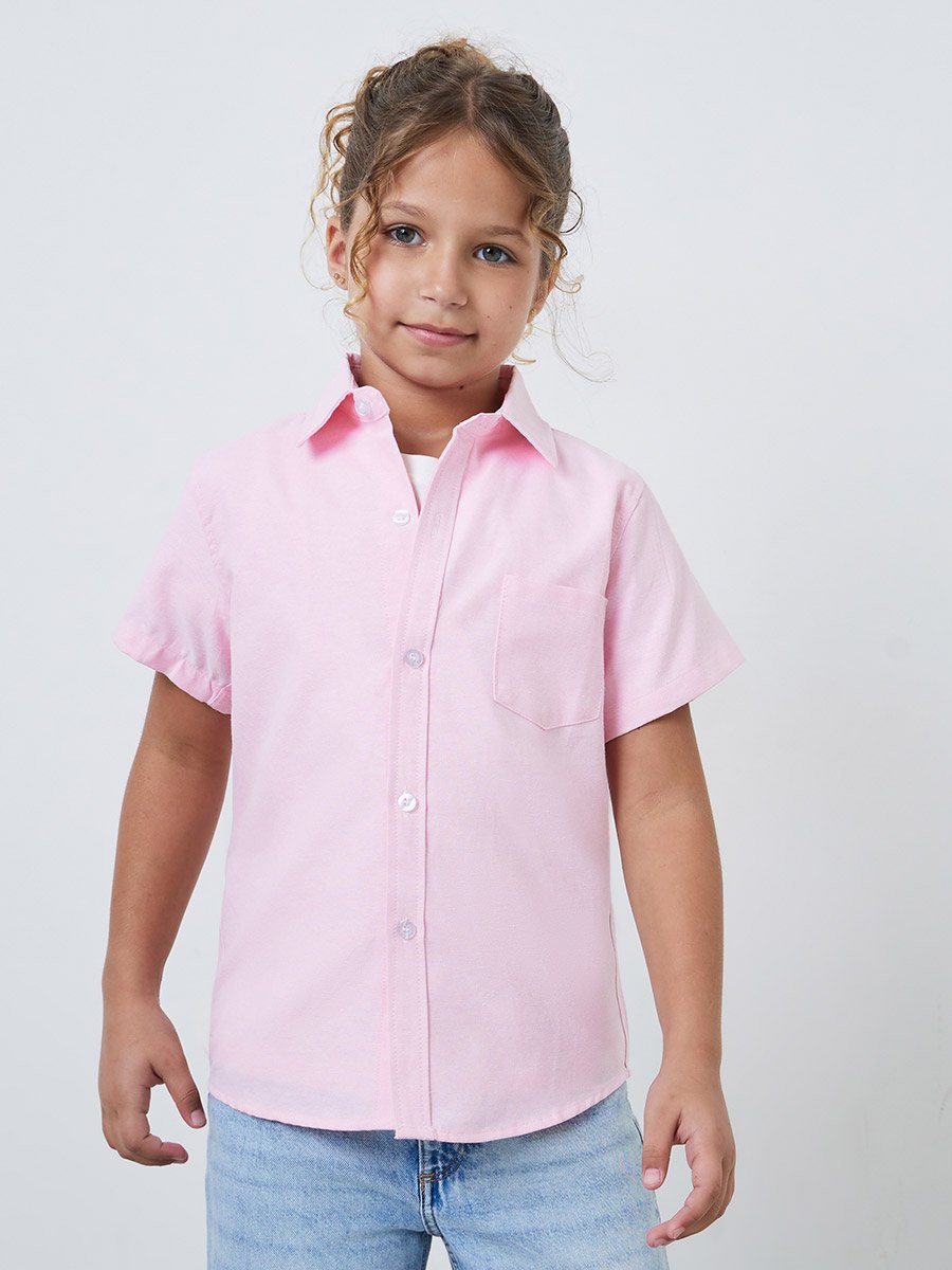 Teen Girls Short Sleeve Cotton Shirt