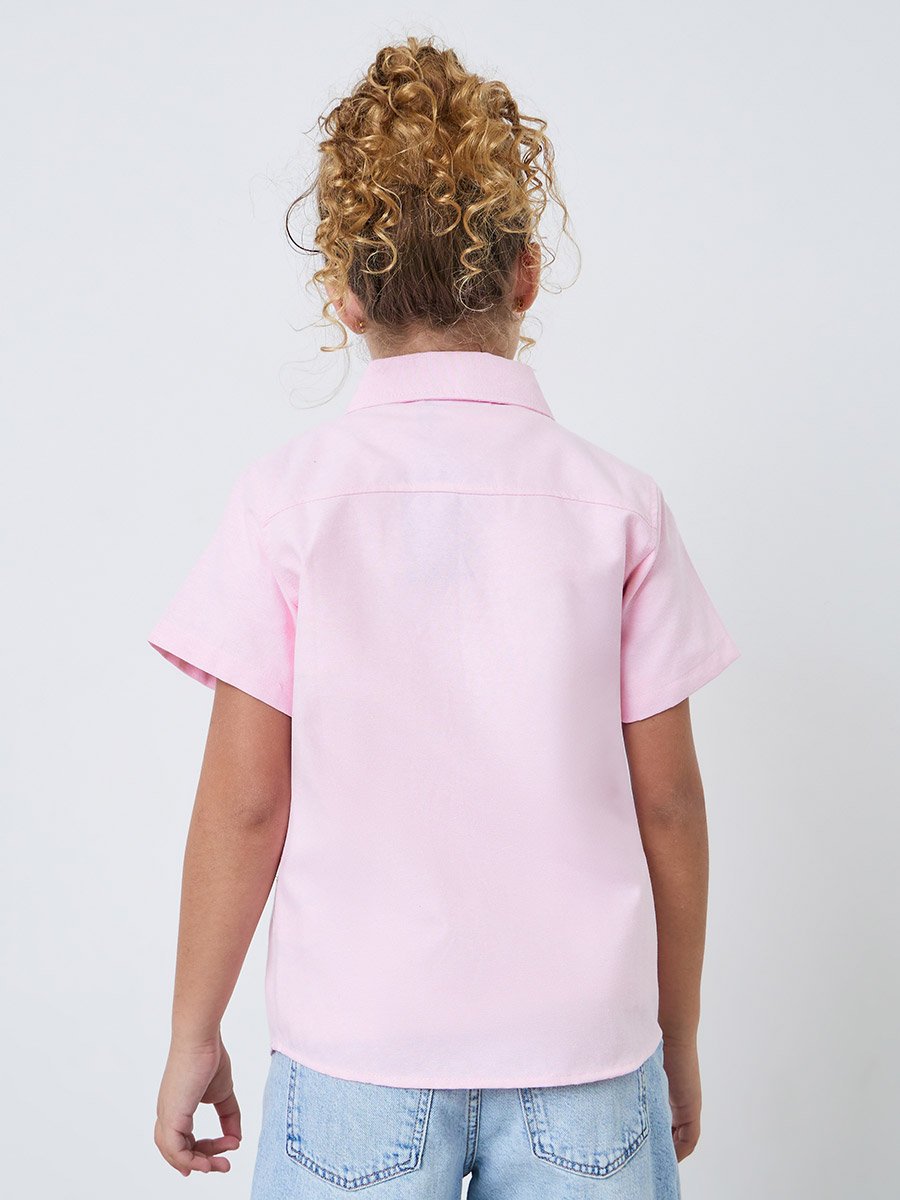 Teen Girls Short Sleeve Cotton Shirt