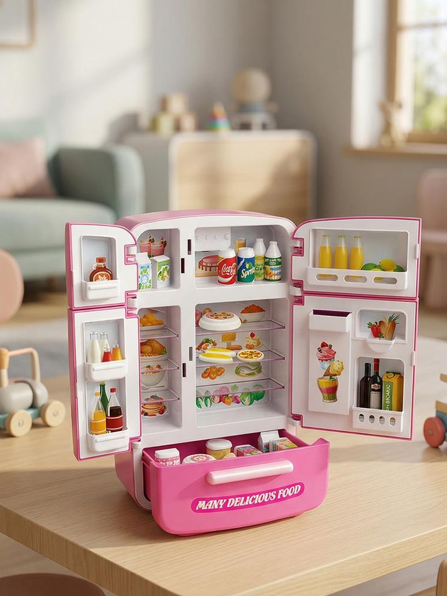 Refrigerator Multidoor Playset with Light and Sound