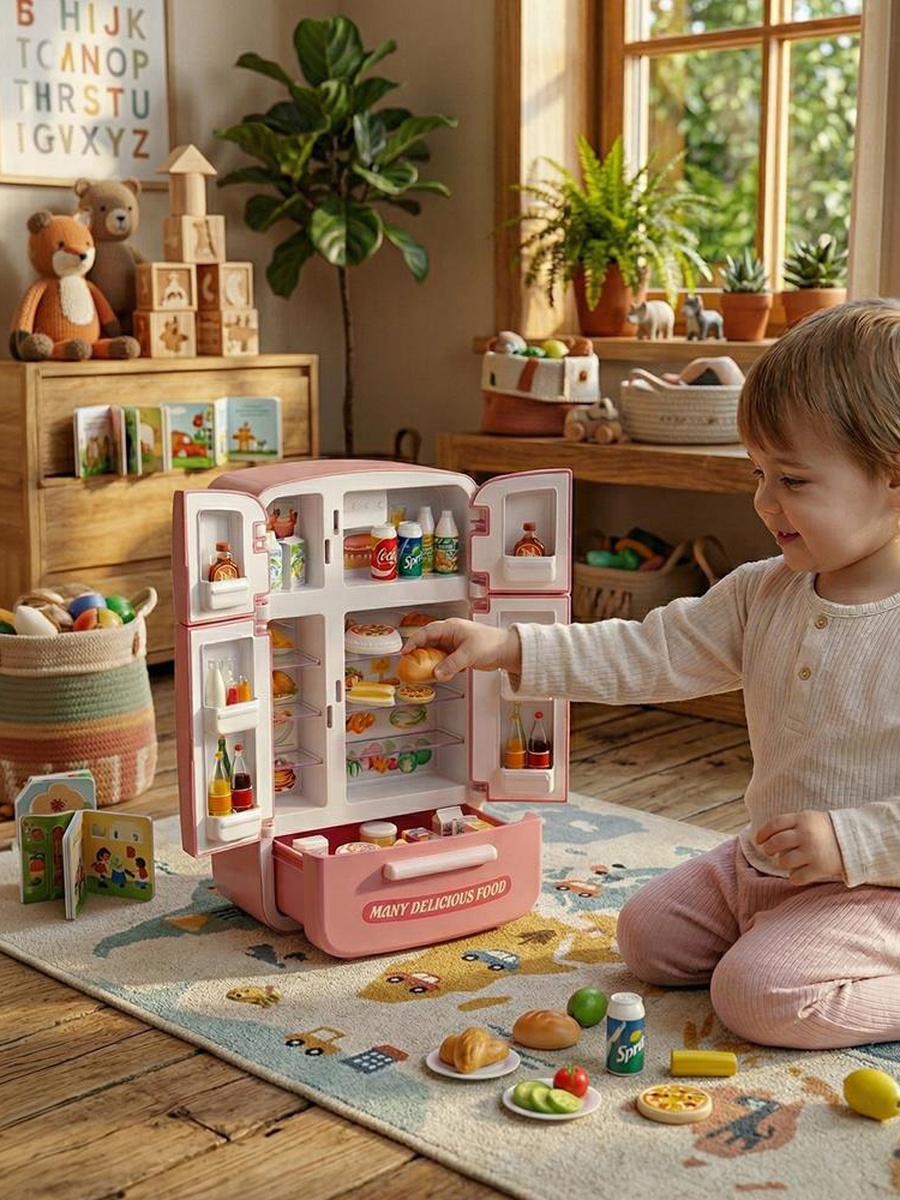 Refrigerator Multidoor Playset with Light and Sound