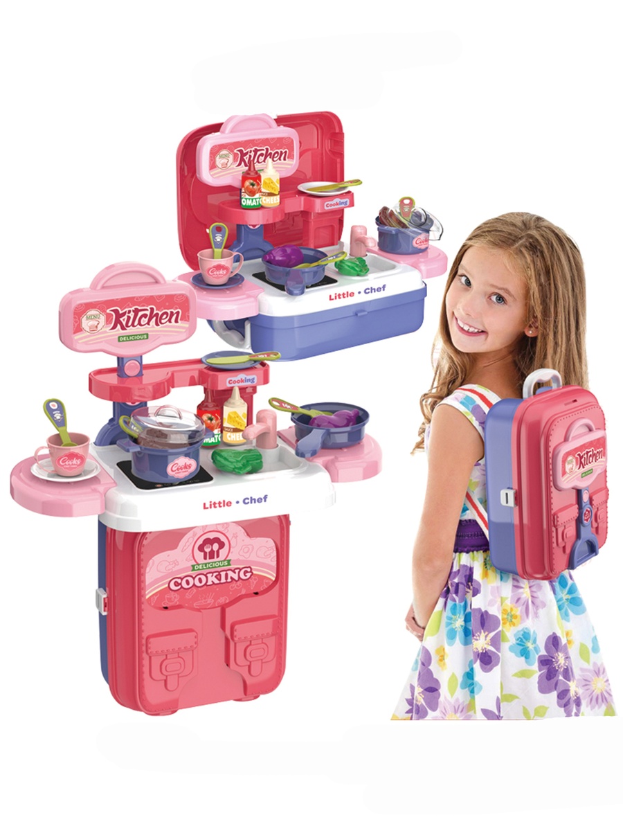 Kitchen Play Set for Kids with Carry Case