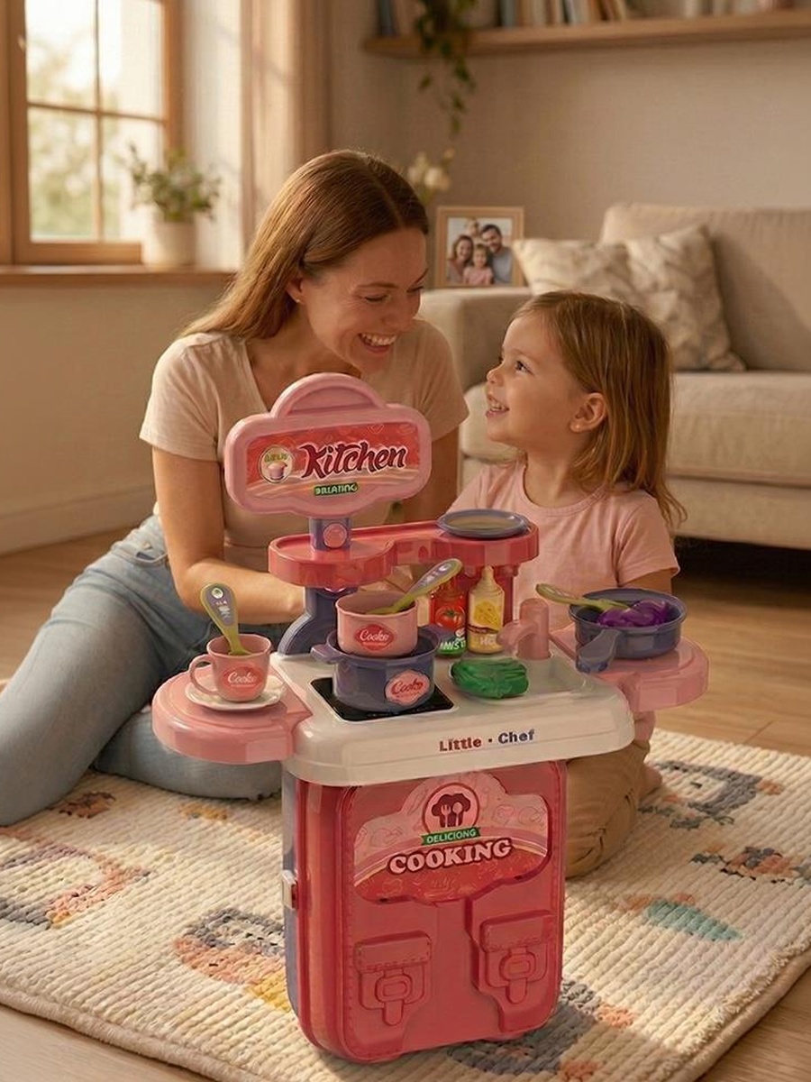 Kitchen Play Set for Kids with Carry Case
