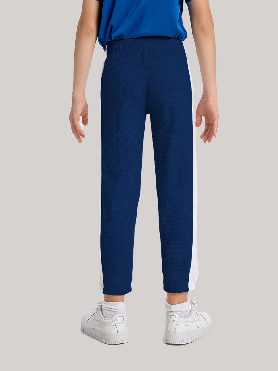 Boys Blue Slim-Fit Joggers With Side Stripe
