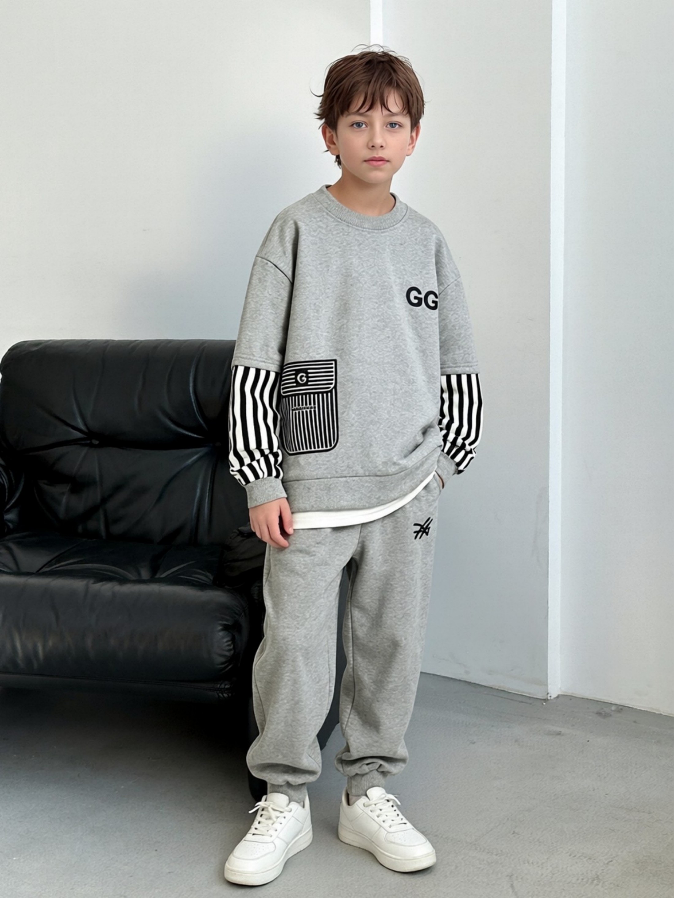 Fall Boys Fashion Tracksuit, Sweatshirt and Pants Set