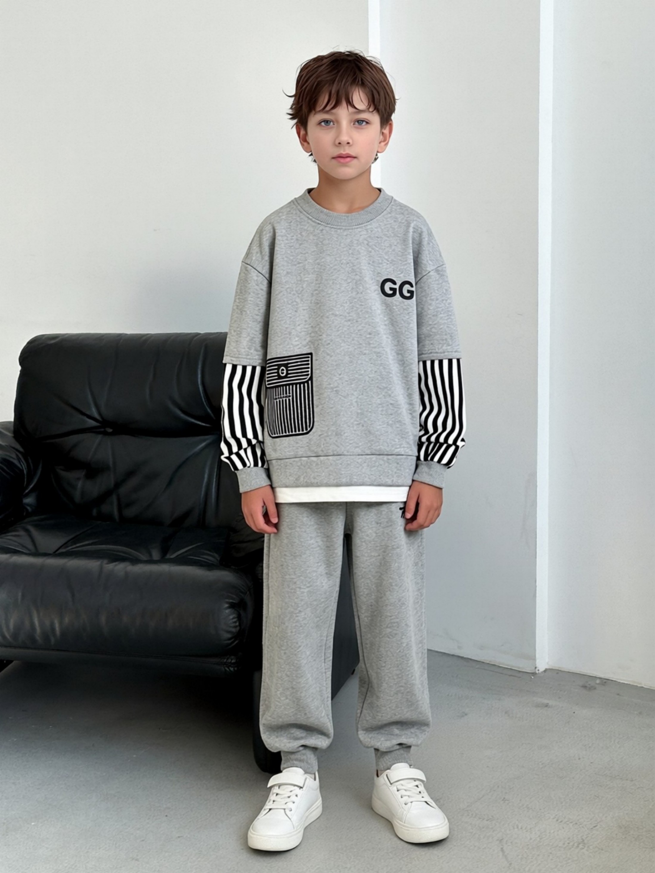 Fall Boys Fashion Tracksuit, Sweatshirt and Pants Set
