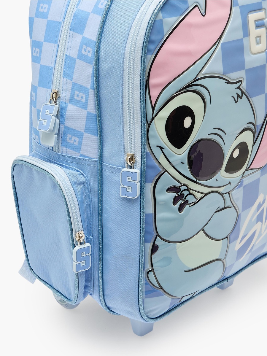 Stitch Print 3-Piece School Trolley Bag Set with Lunch Bag - 16 inches