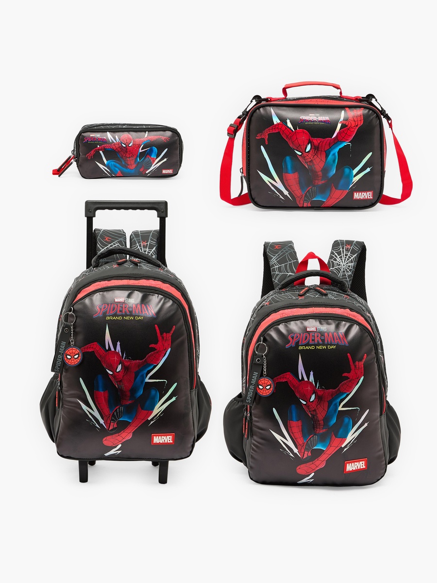 Spider-Man Print Trolley Bag with Padded Straps - 16 inches