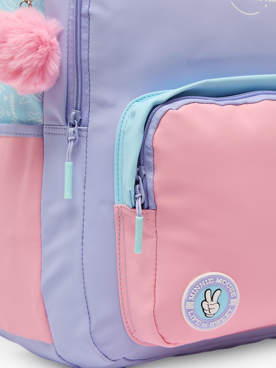 Minnie Mouse Print Backpack with Padded Straps