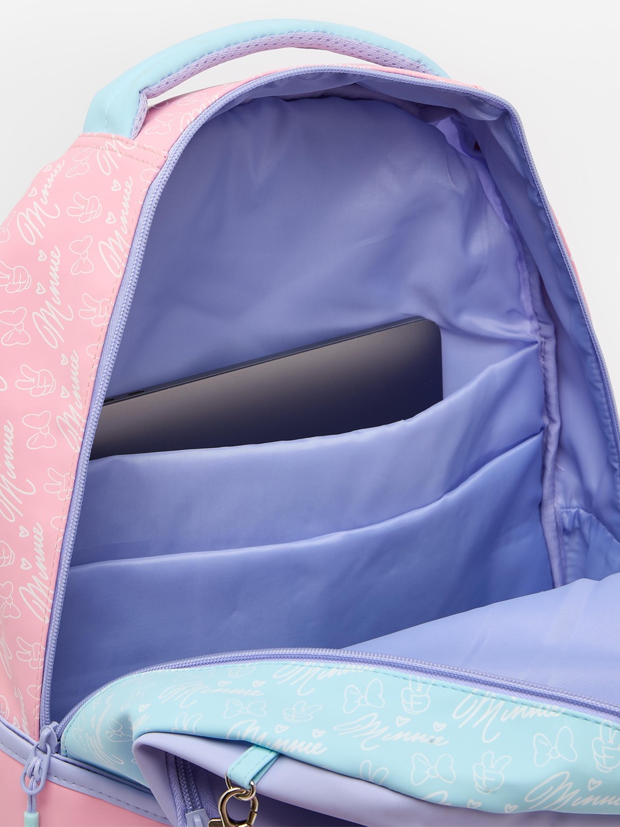 Minnie Mouse Print Backpack with Padded Straps