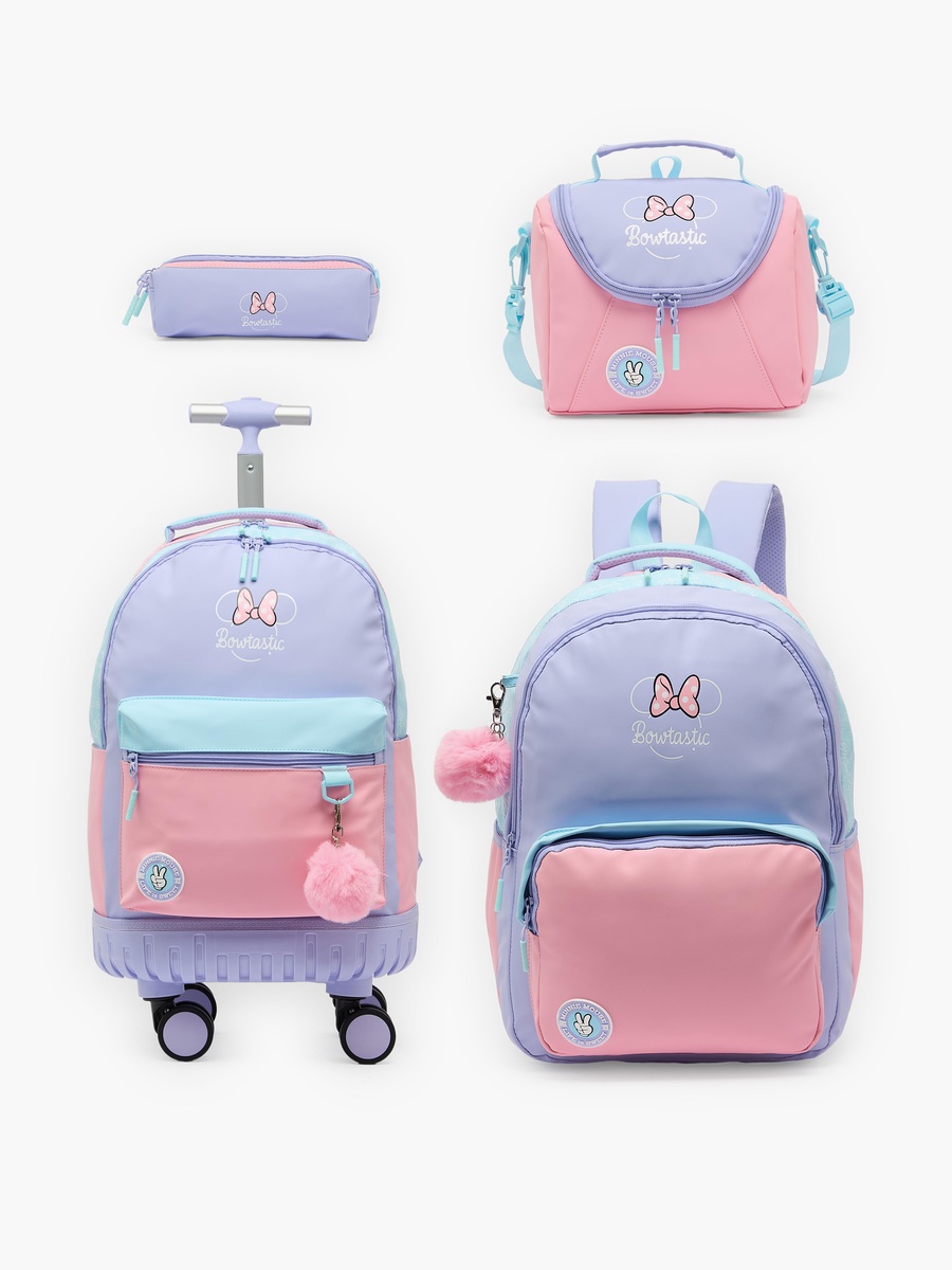 Minnie Mouse Print Backpack with Padded Straps