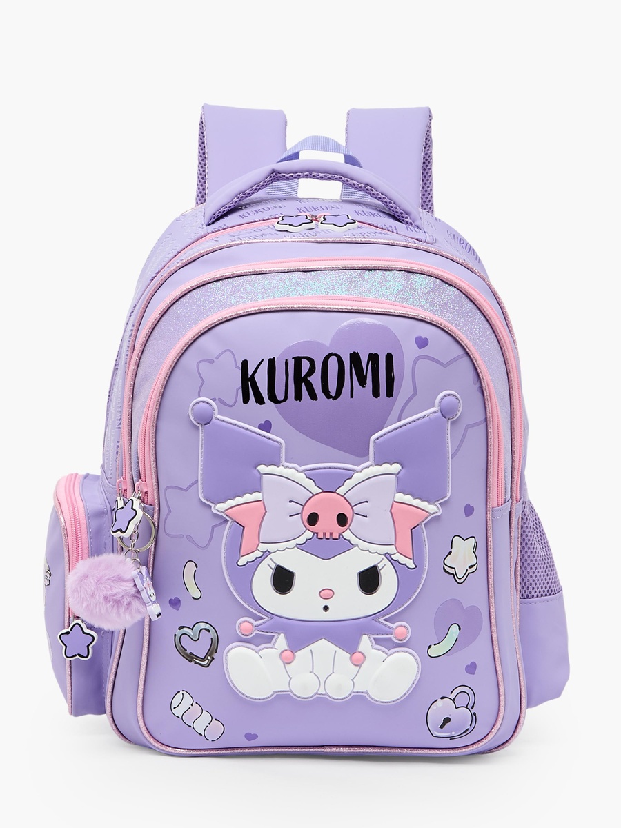 Kuromi Print Backpack with Adjustable Shoulder Straps - 16 inches