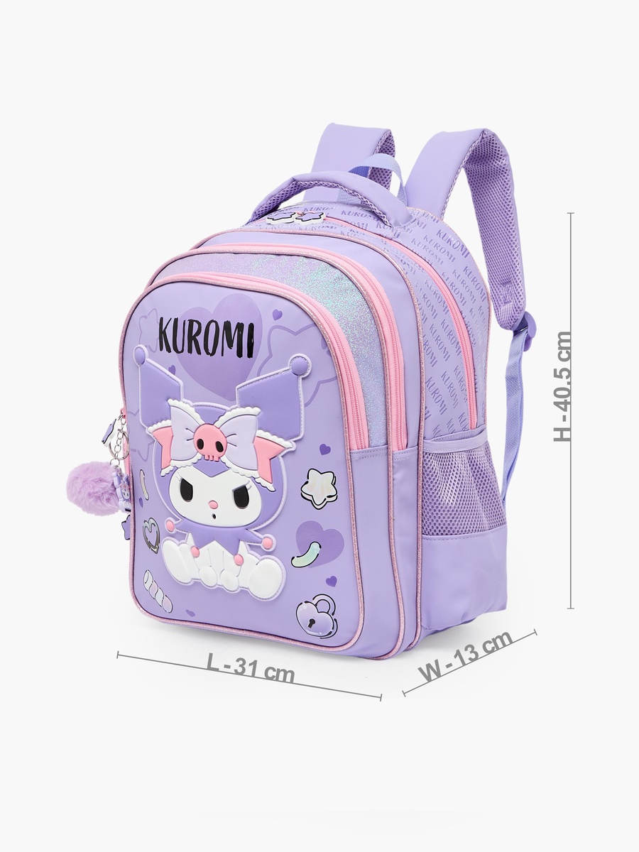 Kuromi Print Backpack with Adjustable Shoulder Straps - 16 inches