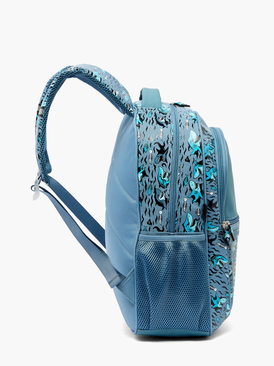 Shark Print Backpack with Laptop Compartment - 16 inches