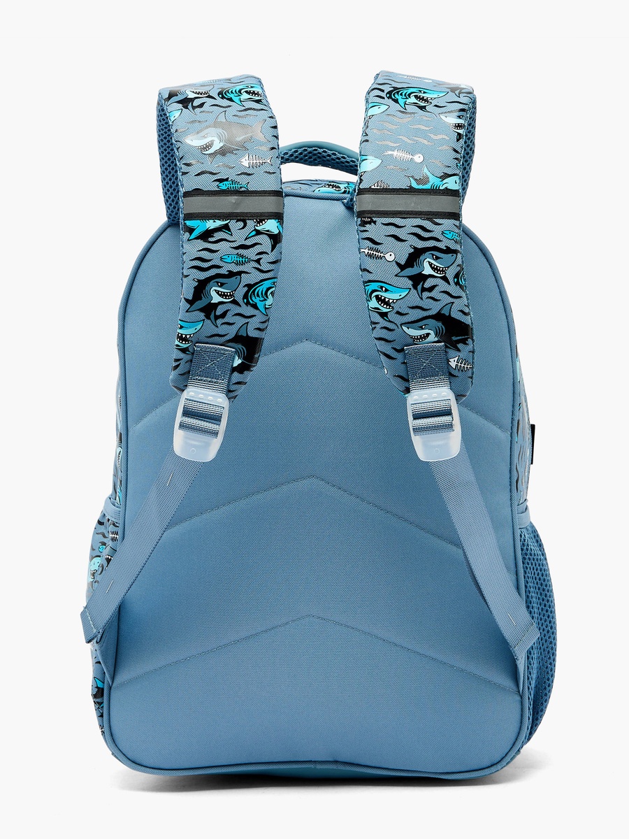 Shark Print Backpack with Laptop Compartment - 16 inches