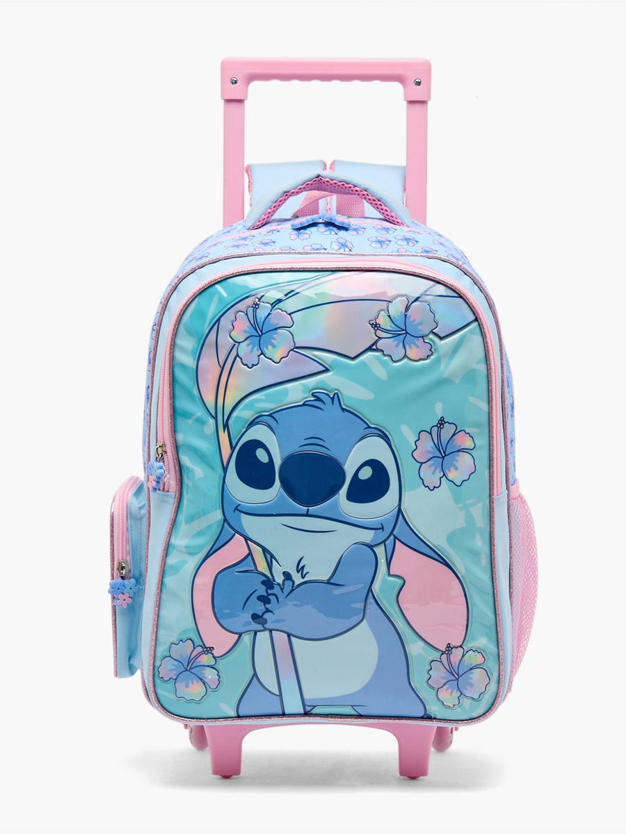 Stitch Print 5-Piece School Trolley Bag Set with Lunch Bag - 16 inches