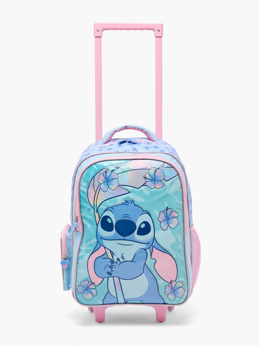 Stitch Print 5-Piece School Trolley Bag Set with Lunch Bag - 16 inches