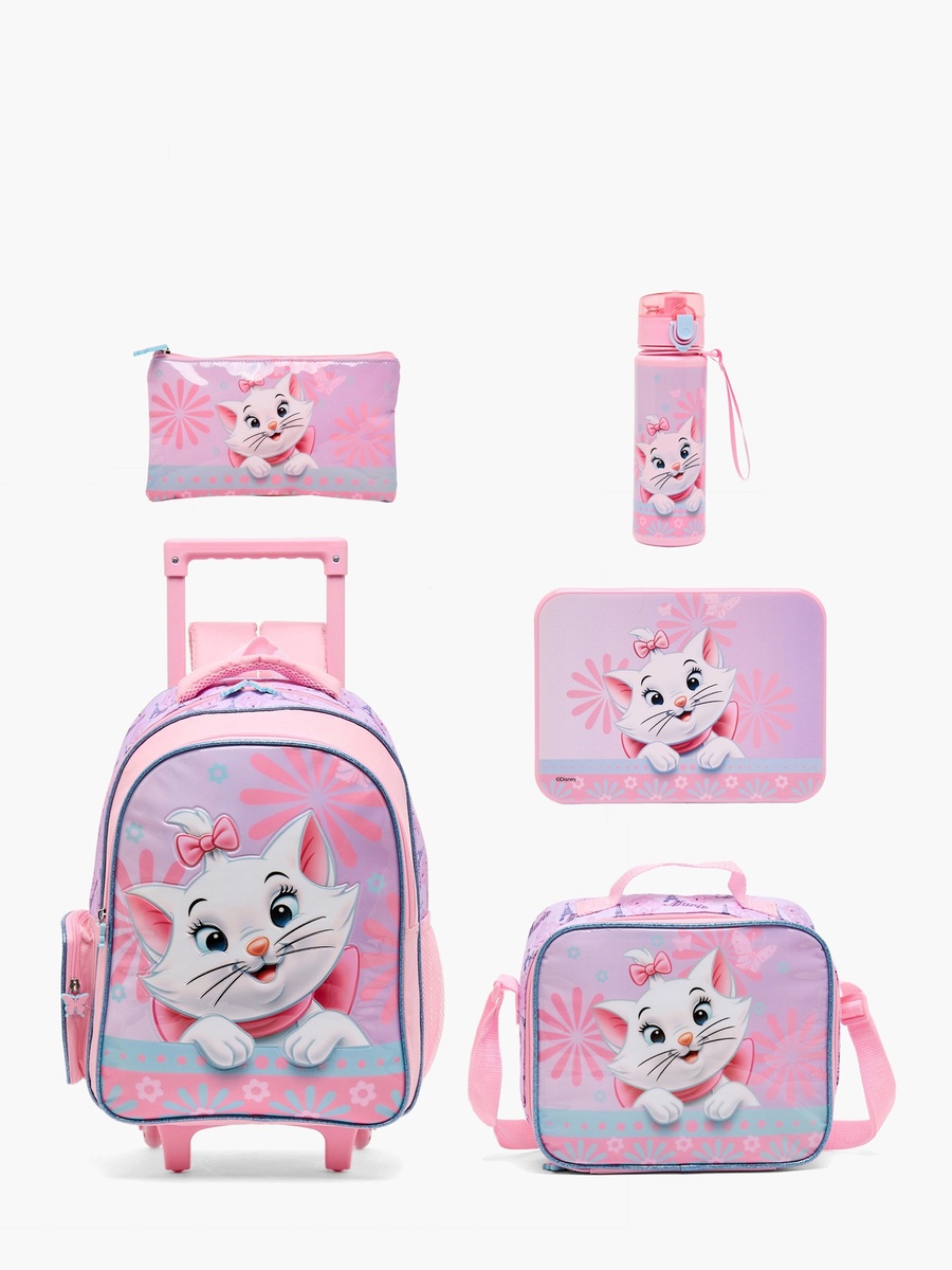 Marie Print 5-Piece School Trolley Bag Set with Lunch Bag - 16 inches