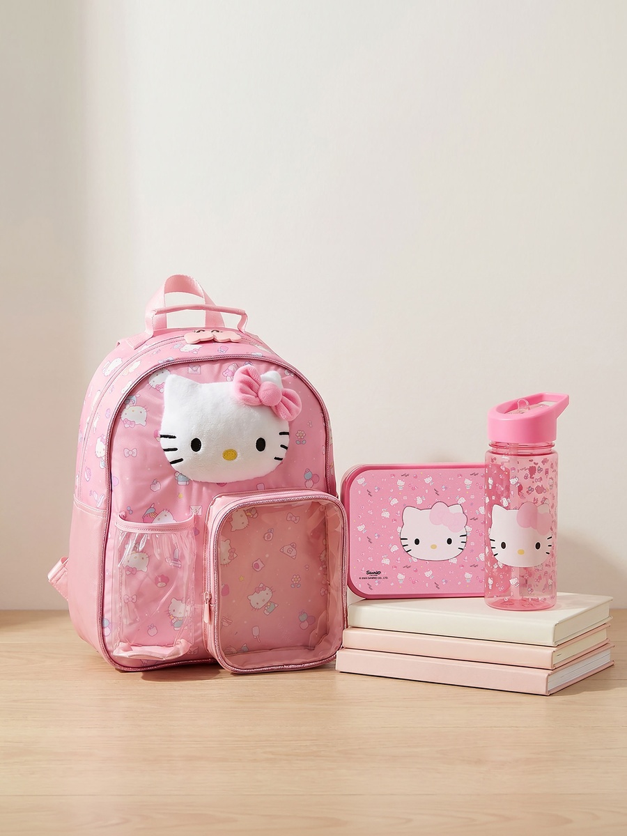 hello kitty 5 pc backpack set with Lunch Bag of 16" School Bag, Tattoos, More Perfect to give as birthday gifts and first day of school Hello Kitty 5-Piece School Backpack