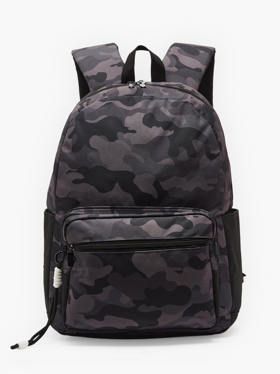 Camouflage Print Backpack with Adjustable Shoulder Straps - 17 inches