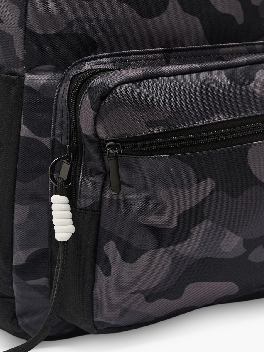 Camouflage Print Backpack with Adjustable Shoulder Straps - 17 inches