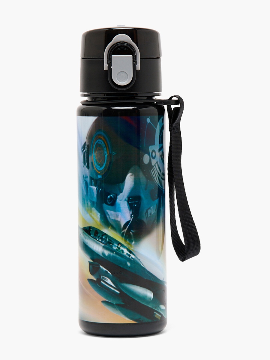 Printed 5-Piece School Bag Set with Lunch Box and Bottle - 16 inches