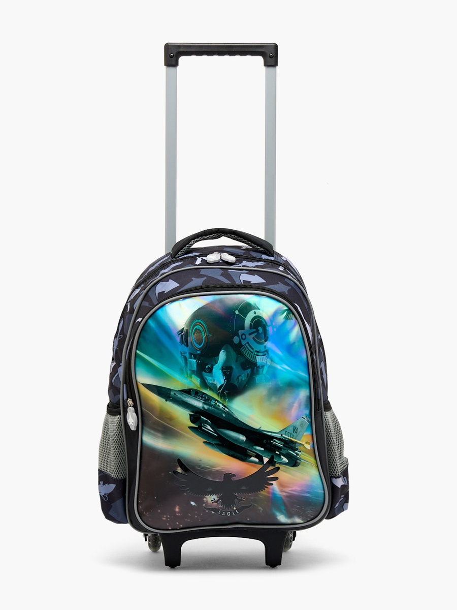 Printed 5-Piece School Bag Set with Lunch Box and Bottle - 16 inches
