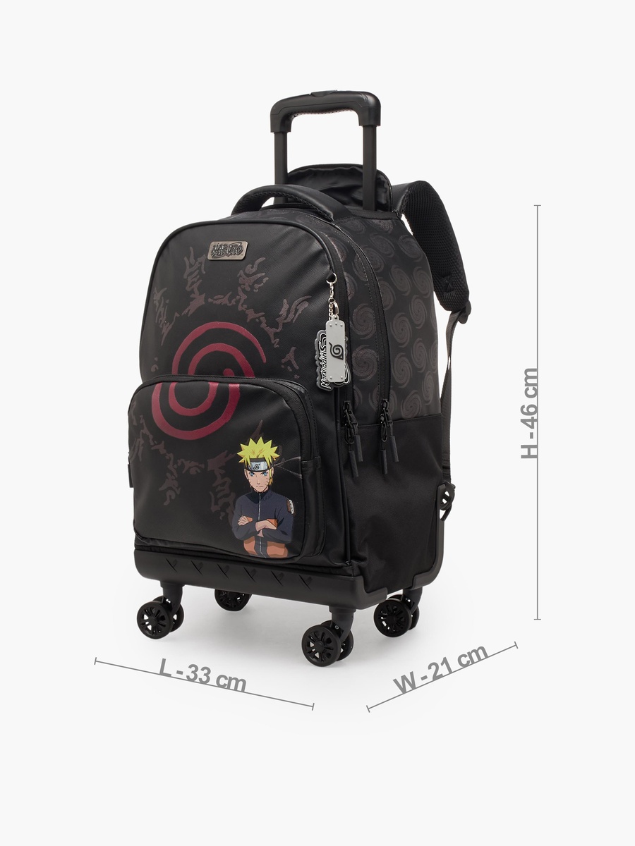 Naruto Shippuden Print Trolley Bag Retractable Handle - 18 inches