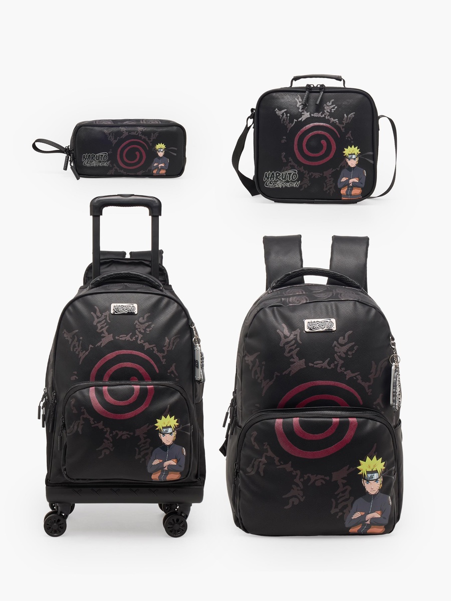 Naruto Shippuden Print Trolley Bag Retractable Handle - 18 inches
