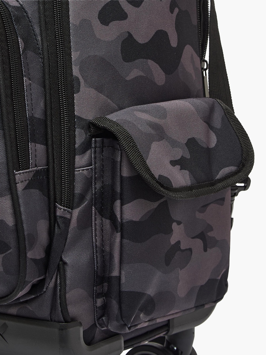 Camouflage Print Trolley Bag with Durable Wheels - 18 inches
