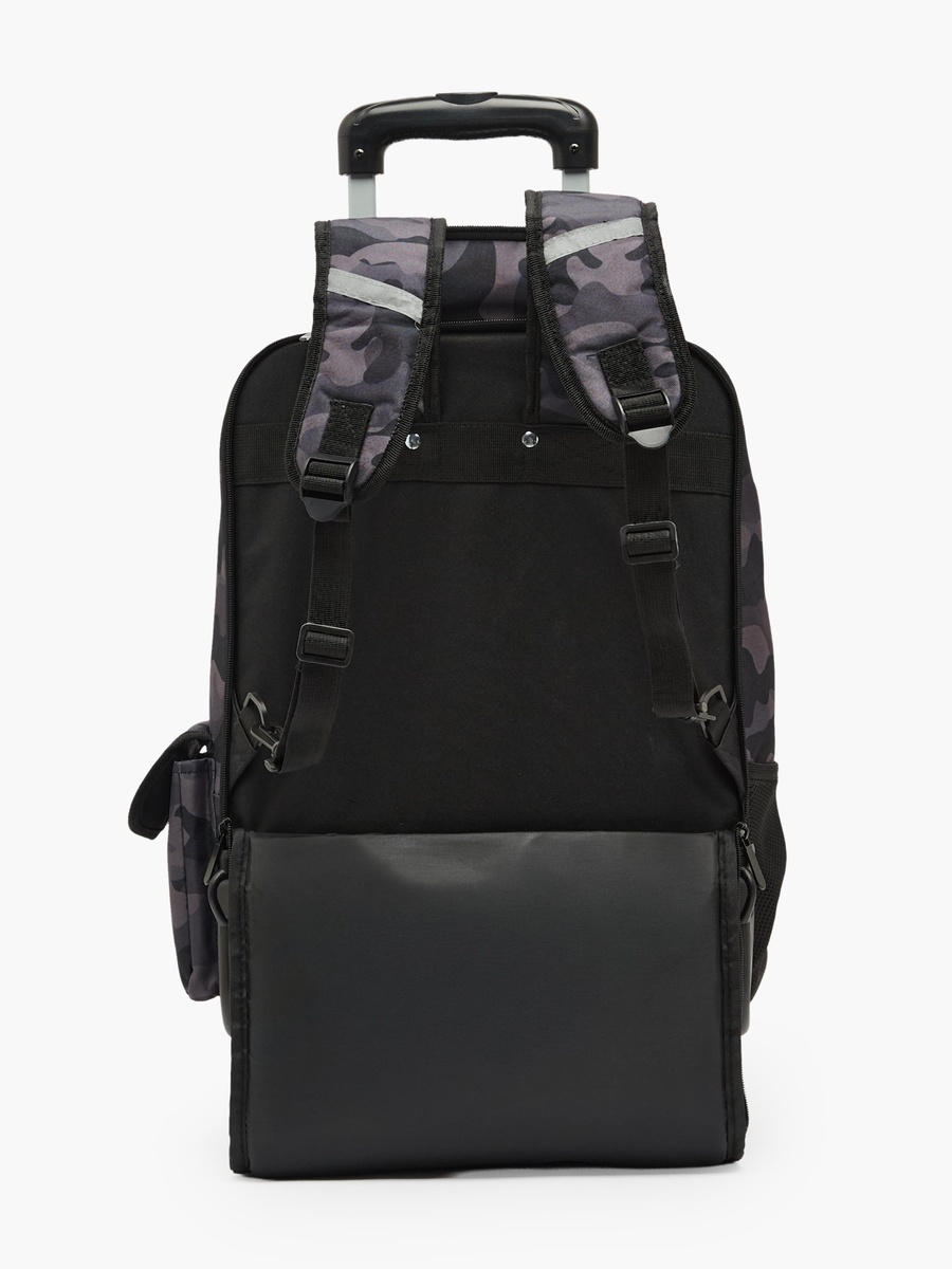Camouflage Print Trolley Bag with Durable Wheels - 18 inches