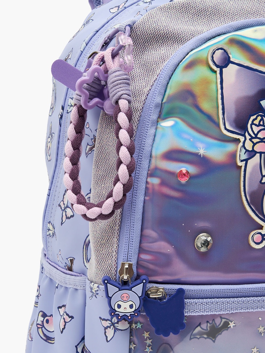 Kuromi Print Backpack with Padded Straps - 16 inches