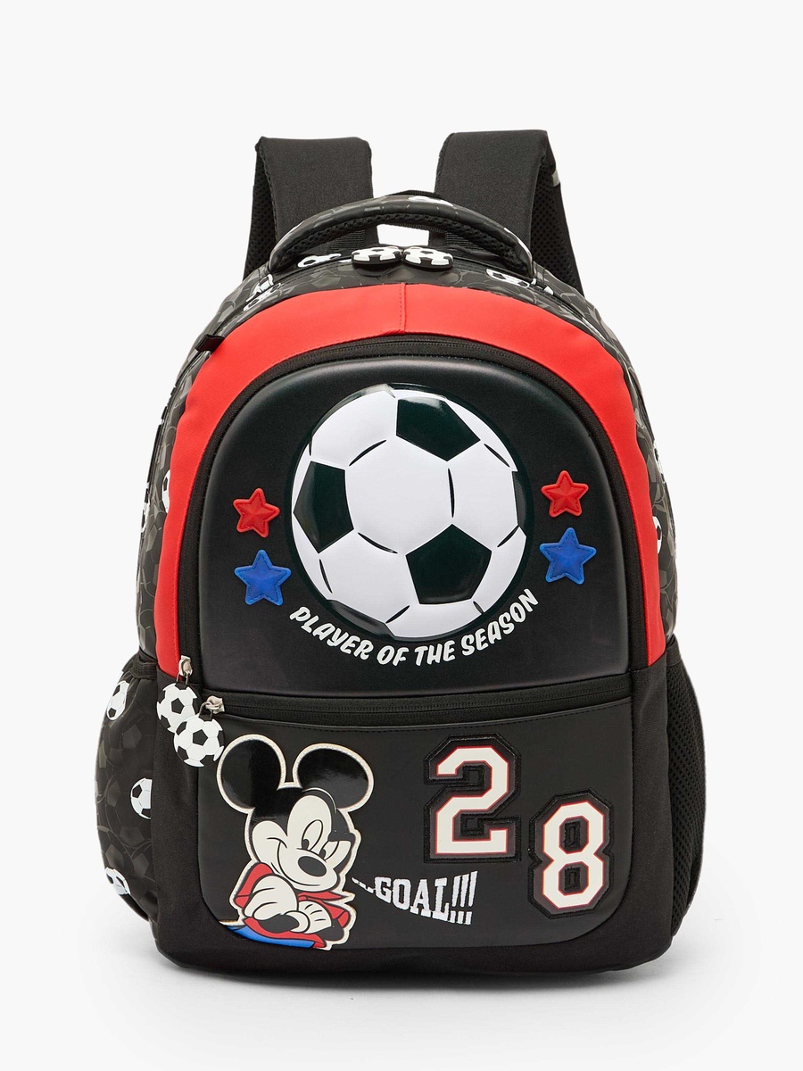 Mickey Mouse Print Backpack with Adjustable Shoulder Straps - 16 inches