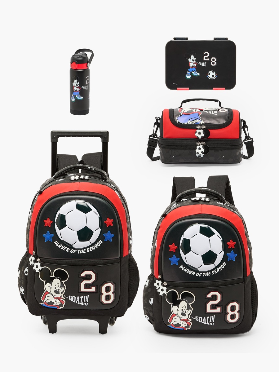 Mickey Mouse Print Backpack with Adjustable Shoulder Straps - 16 inches