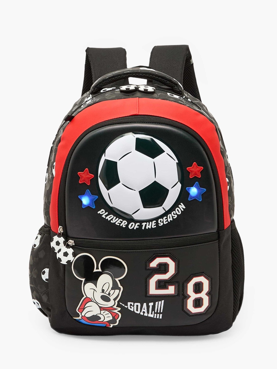 Mickey Mouse Print Backpack with Adjustable Shoulder Straps - 16 inches