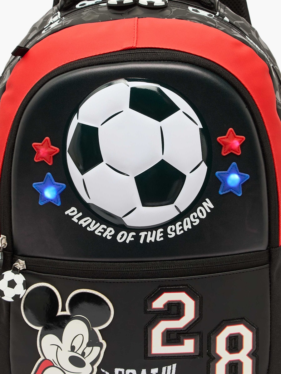 Mickey Mouse Print Backpack with Adjustable Shoulder Straps - 16 inches