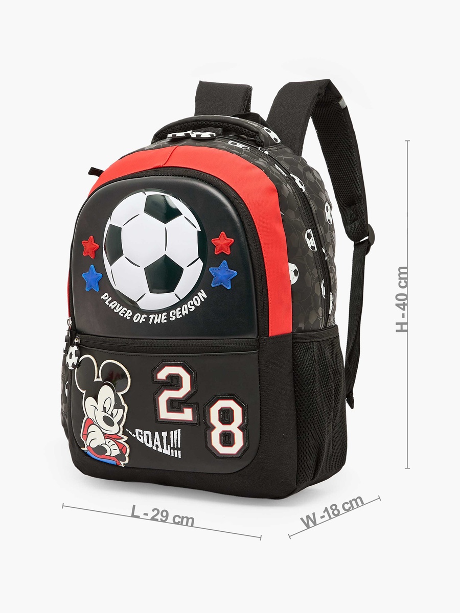 Mickey Mouse Print Backpack with Adjustable Shoulder Straps - 16 inches